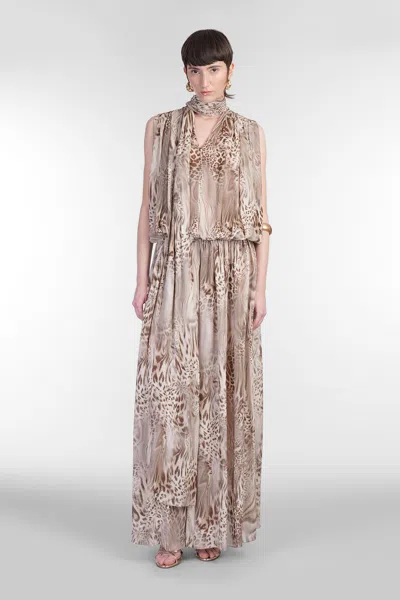 Blumarine In Beige Viscose In Animal Print