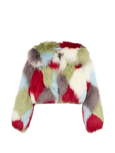 Blumarine Intarsia-design Fur Jacket In Multi