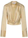 Blumarine Cowl-collar Satin Shirt Minidress