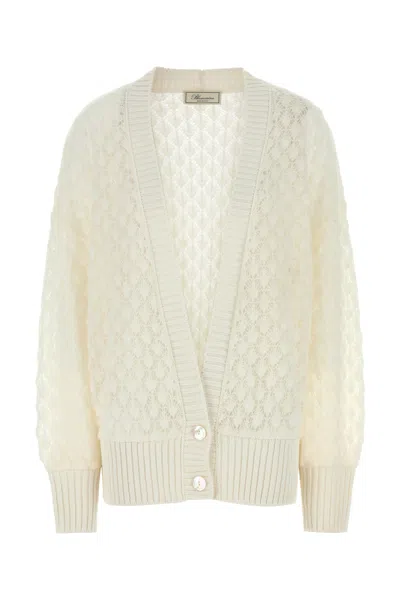 Blumarine Ivory Nylon Blend Oversize Cardigan