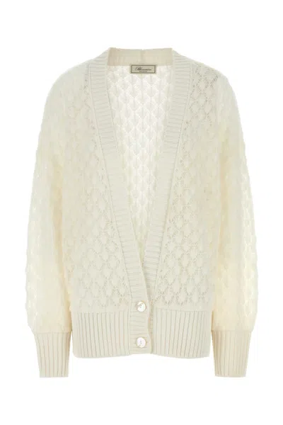 Blumarine Ivory Nylon Blend Oversize Cardigan