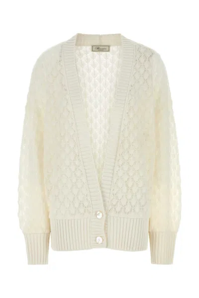 Blumarine Ivory Nylon Blend Oversize Cardigan