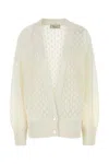 Blumarine Textured Knit Oversize V-neck Cardigan