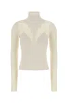 Blumarine Ivory Wool Blend Sweater In Neutral