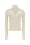 Blumarine Ivory Wool Blend Sweater In White