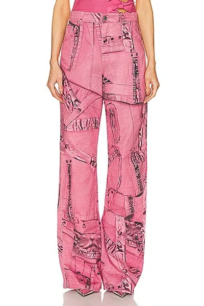 Blumarine J. Boyfriend St Trouser In Geranio & Nero