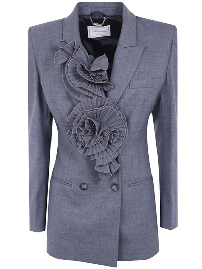 Blumarine Jacket Wool Blend Wool Blend Jacket In Gray