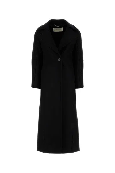 Blumarine Single-breasted Coat In Black