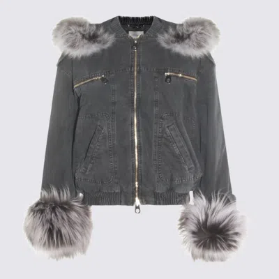 BLUMARINE JACKETS BLACK/LUNAR ROCK