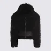 Blumarine Long-sleeved Hooded Cotton Jacket In Black