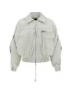 Blumarine Women Cotton Bomber Jacket In Gray