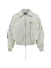 Blumarine Women Cotton Bomber Jacket In Gray