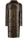Blumarine Jacquard Prnt Coat In Black Cognac