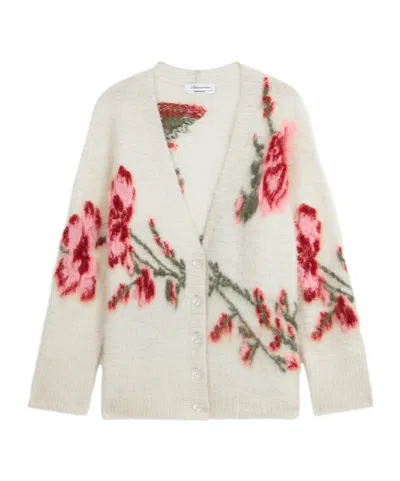 BLUMARINE BLUMARINE JACQUARD ROSE CARDIGAN