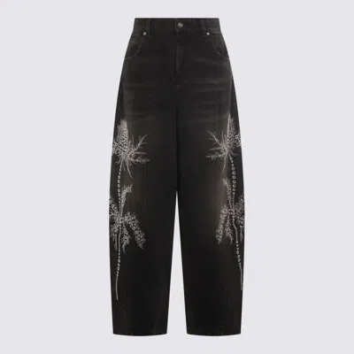 Blumarine Black Denim Wide-leg Jeans