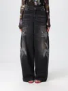 Blumarine Black Jeans With Belt Loops And Embroidery On The Front In Denim Woman In Black