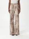 Blumarine Animal Print Elastic Waistband Wide Leg Trousers In Neutral