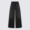 Blumarine Straight Leg Trousers Lace Detailing In Black