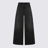 Blumarine Straight Leg Trousers Lace Detailing In Black