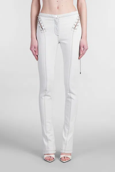 Blumarine Jeans In Cyan Cotton In White