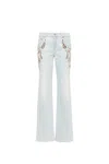 Blumarine Blue Cabochon Jeans In Light Blue