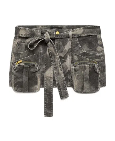 Blumarine Jeans Mini Skirt In Black