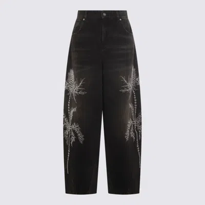 BLUMARINE BLUMARINE BLACK COTTON DENIM JEANS