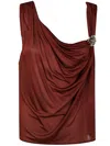 Blumarine Jersey Crepe Top In Sequoia