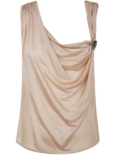 Blumarine Jersey Crepe Top In Wind Rose