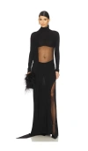 Blumarine Jersey High Slit Dress In Black