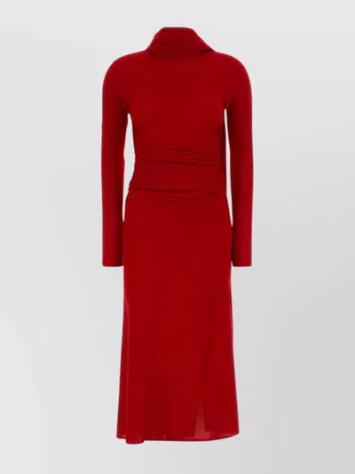 BLUMARINE JERSEY DRESS WITH HIGH NECKLINE AND LONG SLEEVES