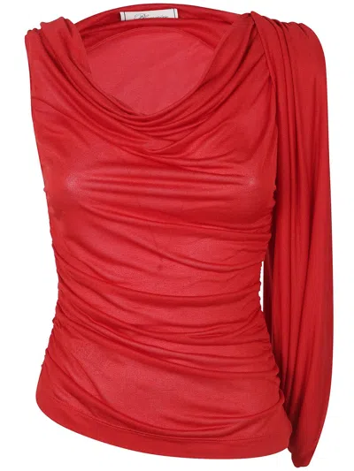 Blumarine Jersey Sable` Top In Red