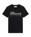 Blumarine Jersey T-shirt With Dripping-effect Logo In Black