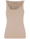 Blumarine Jersey Top With Cast-effect Logo