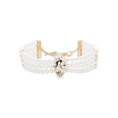 Blumarine Crystal-embellished Choker Necklace In White
