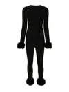 Blumarine Feather Jumpsuit In Black