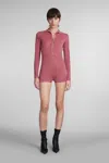 Blumarine Lurex Knit Jumpsuit In Pink