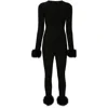 Blumarine Feather Jumpsuit In Black