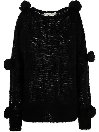 Blumarine Kimono Sweater In Black  