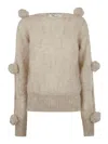 Blumarine Sand Mohair Blend Sweater In Nude & Neutrals