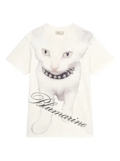 Blumarine Kitten-print Jersey T-shirt