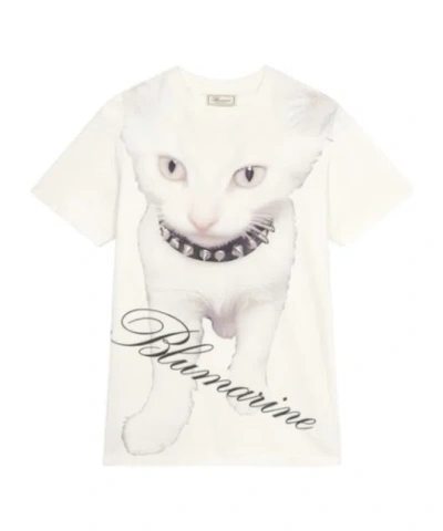BLUMARINE KITTEN-PRINT T-SHIRT