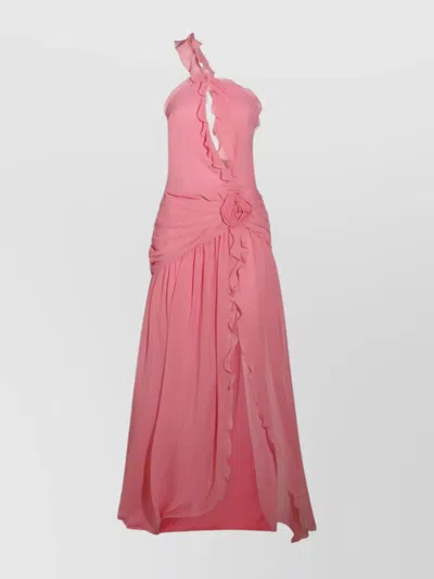 Blumarine Knee Length Dress Draped Skirt In Pink