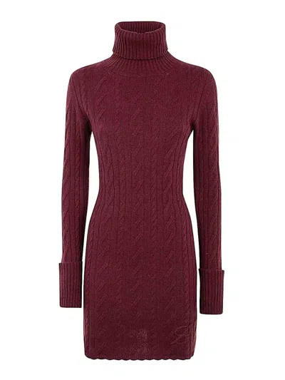 Blumarine Vestido Midi - Rosado In Burgundy