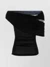 Blumarine Knit One-shoulder Top Ruched Detail