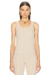Blumarine Knit Tank Top In Croissant