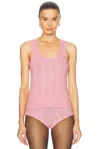 Blumarine Knit Tank Top In Wild Rose