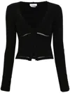 Blumarine Knit V-neck Cropped Cardigan