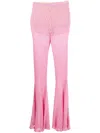 Blumarine Synthetic Fibers Trousers In Rosa