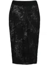 Blumarine Open-knit Midi Skirt In Black  